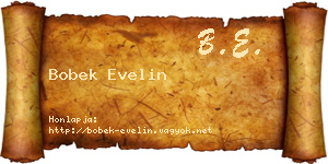 Bobek Evelin névjegykártya